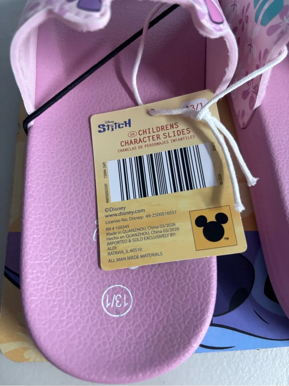 Disney Stitch Pink Kids' Slide Sandals